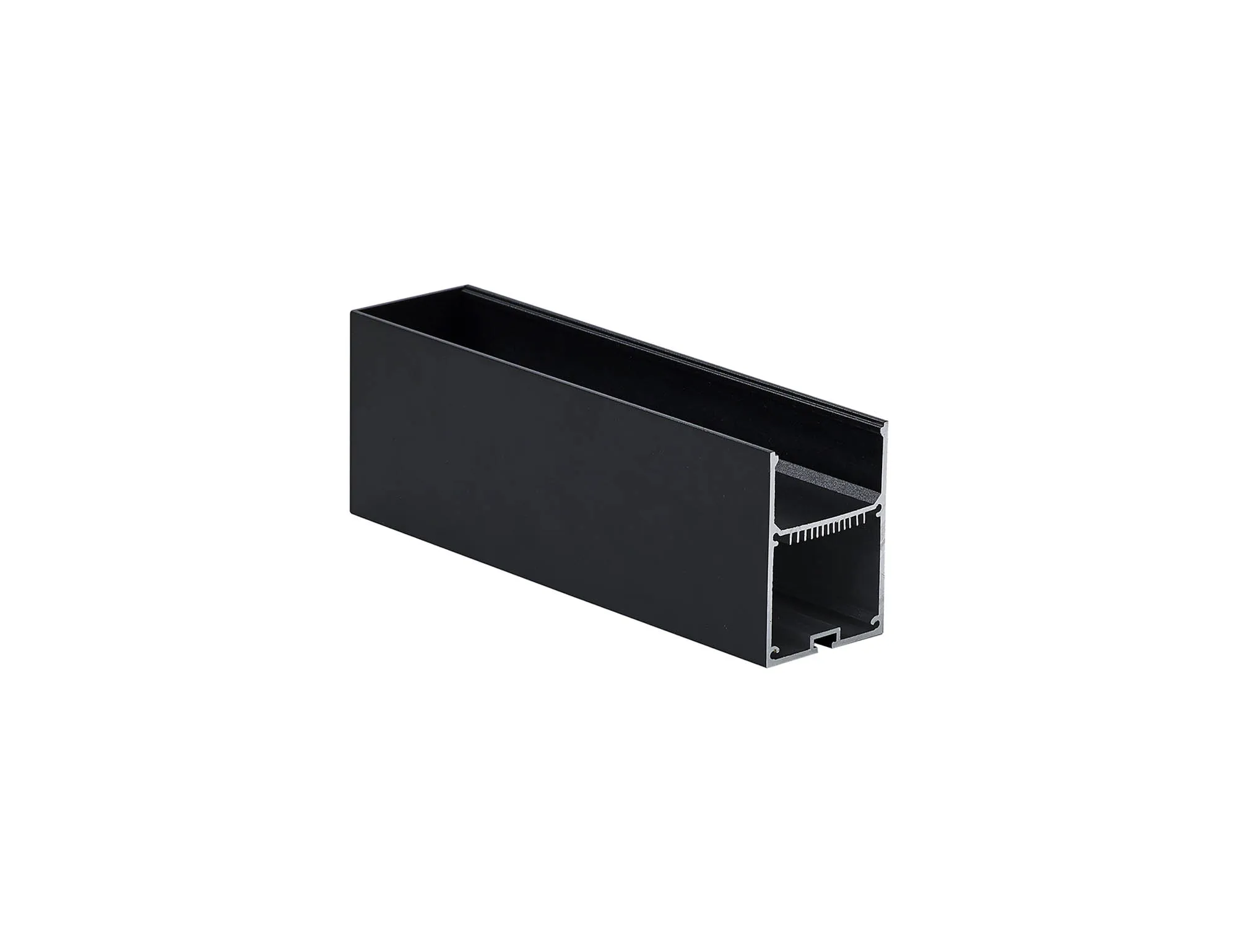 DA900048/MB  Lungo 5070 5m Aluminum 6063 Profile For LED, Black, 50mm x 70mm, IP20, Suitable For Pendant/Recessed/Ceiling And Wall Mounted, 5yrs Warranty.